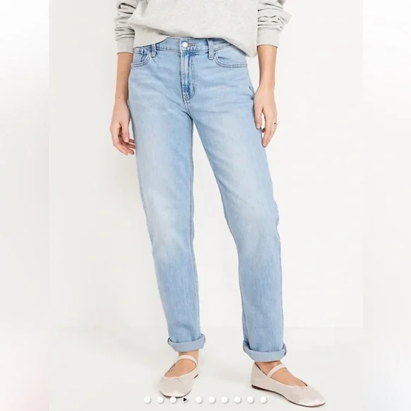 Old Navy Women's WOW Boyfriend Light Blue Straight Leg Jeans - Picture 1 of 5